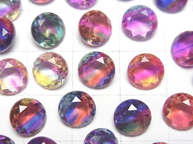 [Video] Doublet Crystal AAA Loose stone Round Faceted 8x8mm [Pop color/Stripe] 3pcs