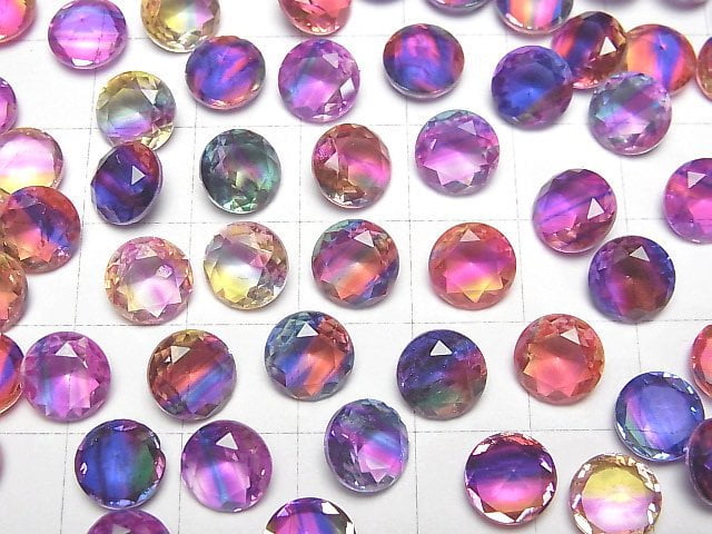 [Video] Doublet Crystal AAA Loose stone Round Faceted 8x8mm [Pop color/Stripe] 3pcs