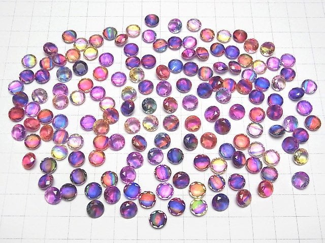 [Video] Doublet Crystal AAA Loose stone Round Faceted 8x8mm [Pop color/Stripe] 3pcs