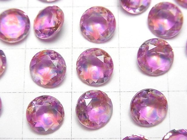 [Video] Doublet Crystal AAA Loose stone Round Faceted 8x8mm [Pink/Splash] 3pcs