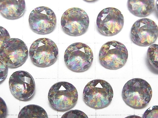 [Video] Doublet Crystal AAA Loose stone Round Faceted 8x8mm [Green/Splash] 3pcs