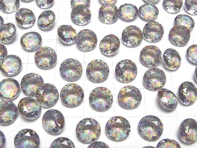 [Video] Doublet Crystal AAA Loose stone Round Faceted 8x8mm [Green/Splash] 3pcs