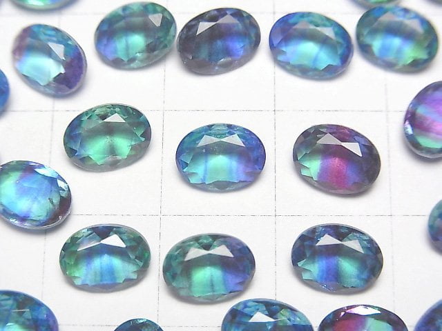 [Video] Doublet Crystal AAA Loose stone Oval Faceted 8x6mm [Light Blue/Stripe] 3pcs