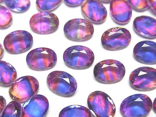[Video] Doublet Crystal AAA Loose stone Oval Faceted 8x6mm [Purple/Stripe] 3pcs
