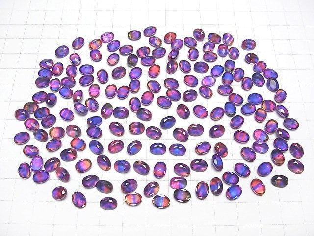 [Video] Doublet Crystal AAA Loose stone Oval Faceted 8x6mm [Purple/Stripe] 3pcs