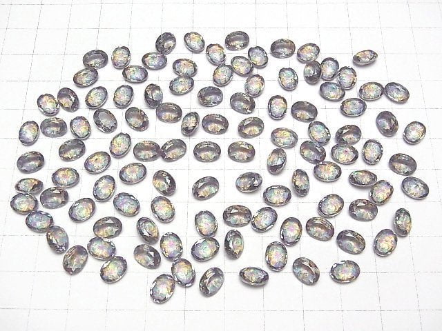 [Video] Doublet Crystal AAA Loose stone Oval Faceted 8x6mm [Green/Splash] 3pcs