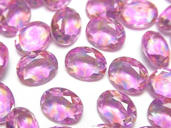 [Video] Doublet Crystal AAA Loose stone Oval Faceted 10x8mm [Pink/Splash] 3pcs