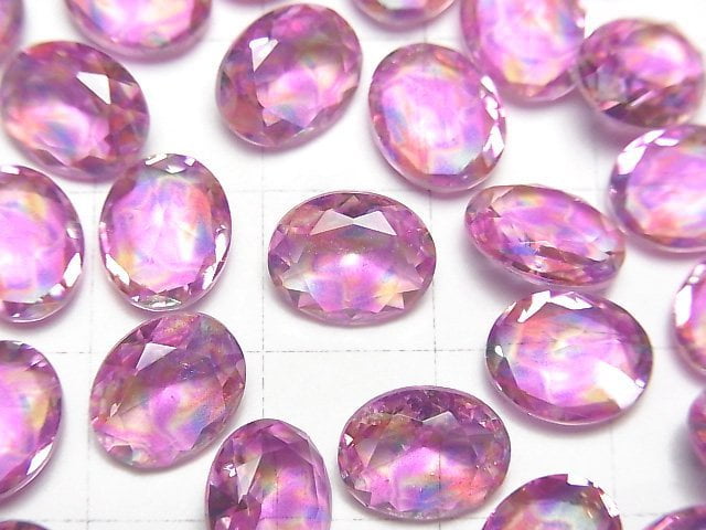 [Video] Doublet Crystal AAA Loose stone Oval Faceted 10x8mm [Pink/Splash] 3pcs