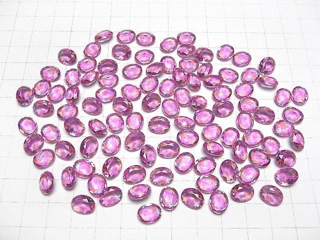 [Video] Doublet Crystal AAA Loose stone Oval Faceted 10x8mm [Pink/Splash] 3pcs