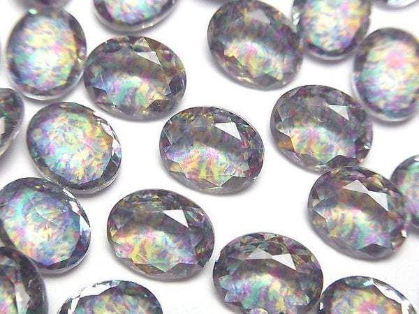 [Video] Doublet Crystal AAA Loose stone Oval Faceted 10x8mm [Green/Splash] 3pcs