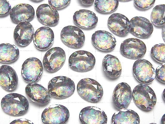 [Video] Doublet Crystal AAA Loose stone Oval Faceted 10x8mm [Green/Splash] 3pcs