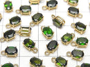 [Video]High Quality Chrome Diopside AAA Bezel Setting Oval Faceted 7x5mm 18KGP 1pc