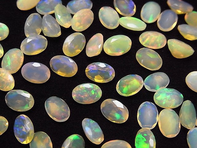 [Video]High Quality Ethiopian Opal AAA Oval Faceted 7x5mm 6pcs