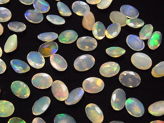 [Video]High Quality Ethiopian Opal AAA Oval Faceted 8x6mm 5pcs