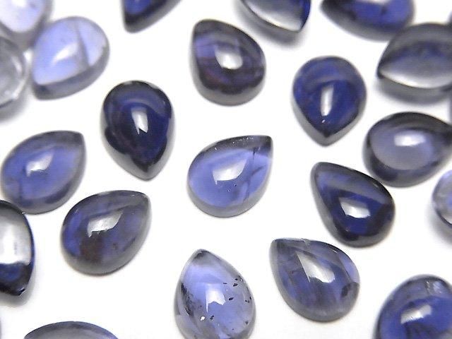 [Video] High Quality Iolite AAA- Pear Shape Cabochon 8x6mm 3pcs