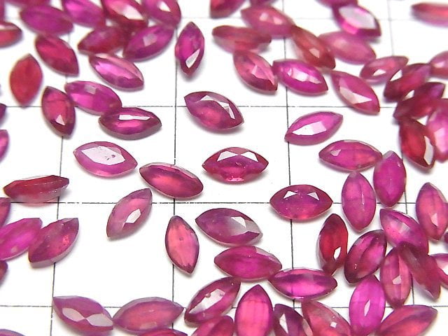 [Video] Ruby AA++ Loose stone Marquise Faceted 6x3mm 5pcs