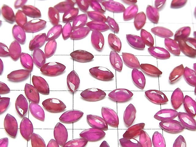 [Video] Ruby AA++ Loose stone Marquise Faceted 6x3mm 5pcs