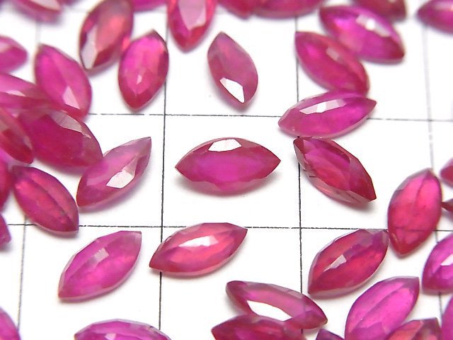 [Video] Ruby AA++ Loose stone Marquise Faceted 8x4mm 3pcs