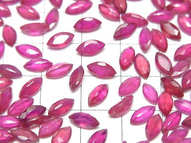 [Video] Ruby AA++ Loose stone Marquise Faceted 8x4mm 3pcs