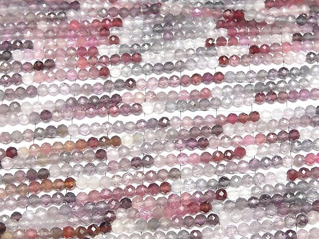 [Video] High Quality! Multi color Spinel AAA- Faceted Round 3mm half or 1strand beads (aprx.12inch/30cm)