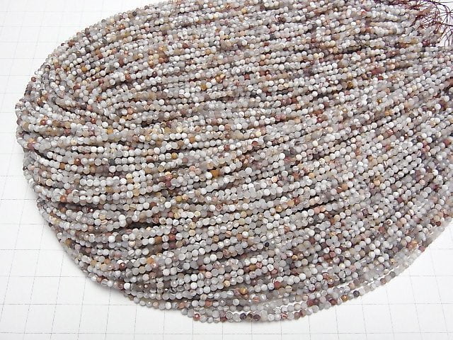 [Video]High Quality! Laguna Lace Agate Faceted Round 2.5mm 1strand beads (aprx.15inch/37cm)