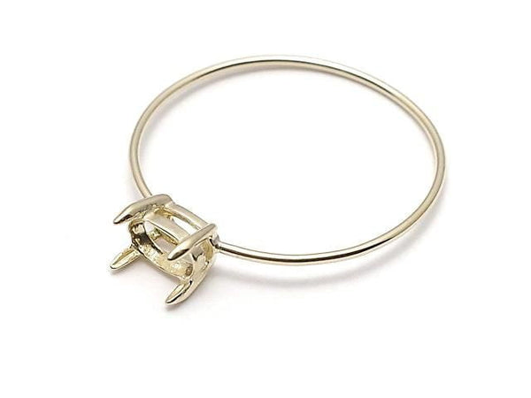 [Video][Japan][K10 Yellow Gold] Ring Frame (Prong Setting) for Horizontal Oval Faceted 5x3mm, 1pc