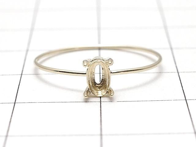 [K10 Yellow Gold] Ring Frame (Prong Setting) for Oval Faceted 5x3mm Rings 1pc [Japan]