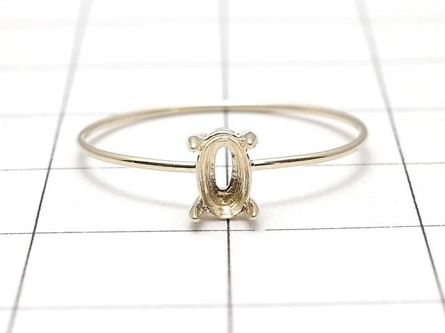 [Video][Japan][K10 Yellow Gold] Ring Frame (Prong Setting) for Oval Faceted 5x3mm, 1pc