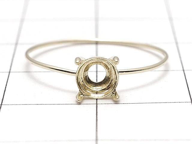 [K10 Yellow Gold] Ring Frame (Prong Setting) Round Faceted 5mm 1pc [Japan]