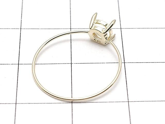 [K10 Yellow Gold] Ring Frame (Prong Setting) Round Faceted 5mm 1pc [Japan]