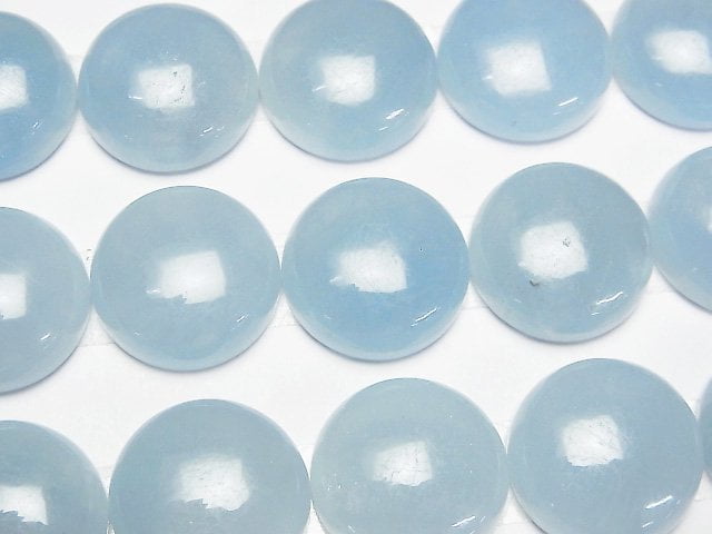 [Video]Namibia Aquamarine AAA Round Cabochon 18x18mm 1pc