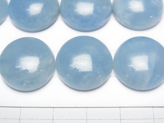 [Video] Namibia Aquamarine AAA- Round Cabochon 18x18mm 1pc