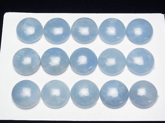 [Video] Namibia Aquamarine AAA- Round Cabochon 18x18mm 1pc