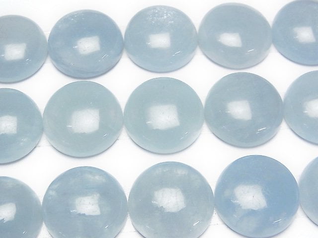 [Video] Namibia Aquamarine AAA- Round Cabochon 18x18mm 1pc