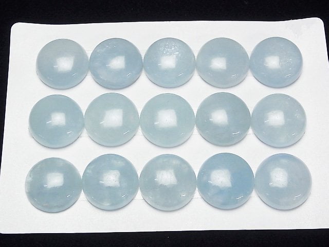 [Video] Namibia Aquamarine AAA- Round Cabochon 18x18mm 1pc
