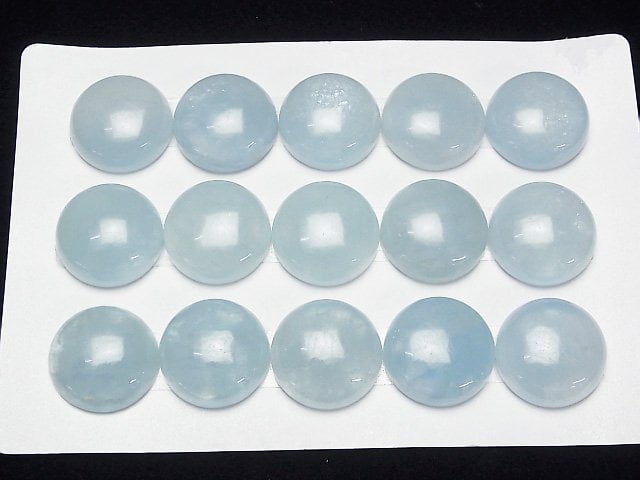 [Video] Namibia Aquamarine AAA- Round Cabochon 18x18mm 1pc