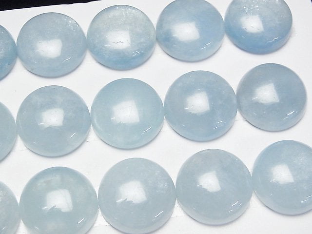 [Video] Namibia Aquamarine AA++ Round Cabochon 18x18mm 1pc