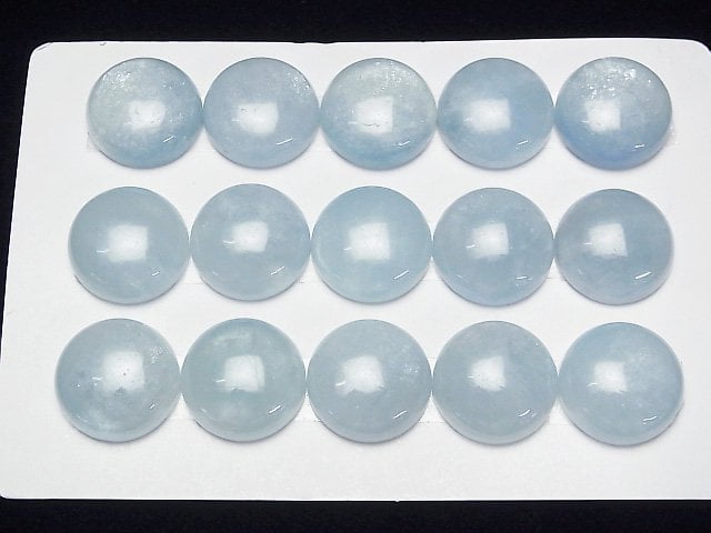 [Video] Namibia Aquamarine AA++ Round Cabochon 18x18mm 1pc