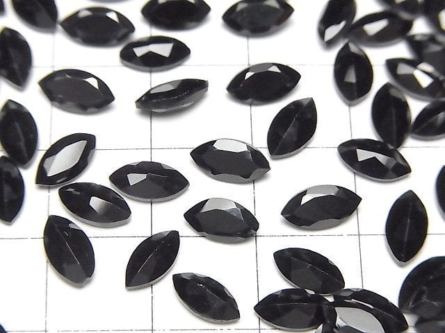 [Video]High Quality Black Spinel AAA Loose stone Marquise Faceted 8x4mm 10pcs