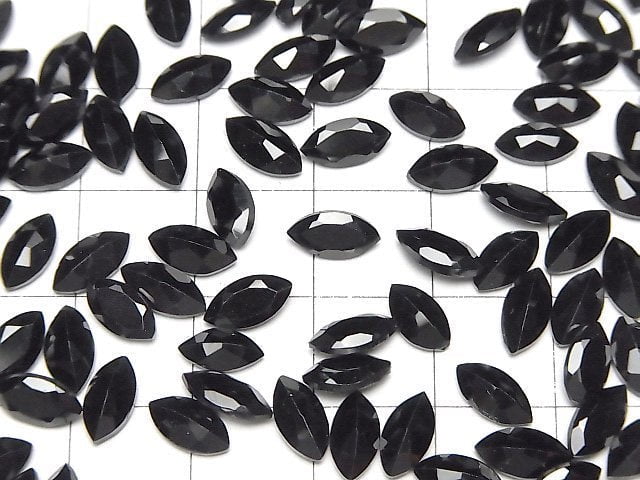 [Video]High Quality Black Spinel AAA Loose stone Marquise Faceted 8x4mm 10pcs