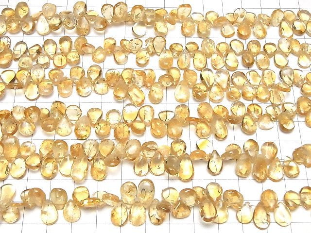 [Video]High Quality Citrine AA++ Pear shape (Smooth) 1strand beads (aprx.14inch/34cm)