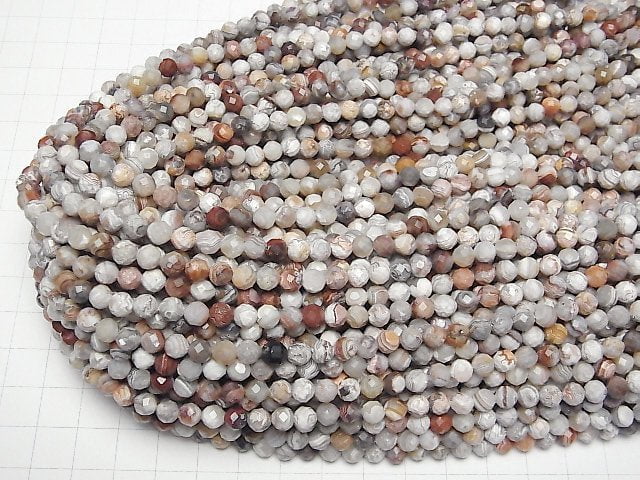 [Video] High Quality! Laguna Lace Agate Faceted Round 5mm 1strand beads (aprx.15inch/37cm)