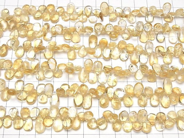 [Video] High Quality Citrine AA++ Pear shape (Smooth) [Light color] 1strand beads (aprx.14inch/34cm)