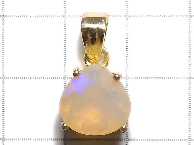 [Video][One of a kind] High Quality Opal AAA Faceted Pendant 18KGP NO.22