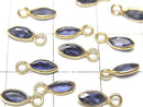 [Video]High Quality Iolite AAA- Bezel Setting Marquise Faceted 7x3mm 18KGP 5pcs