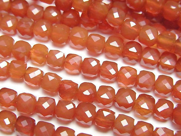[Video] High Quality! Red Agate AAA Cube Shape 4x4x4mm 1strand beads (aprx.15inch/37cm)