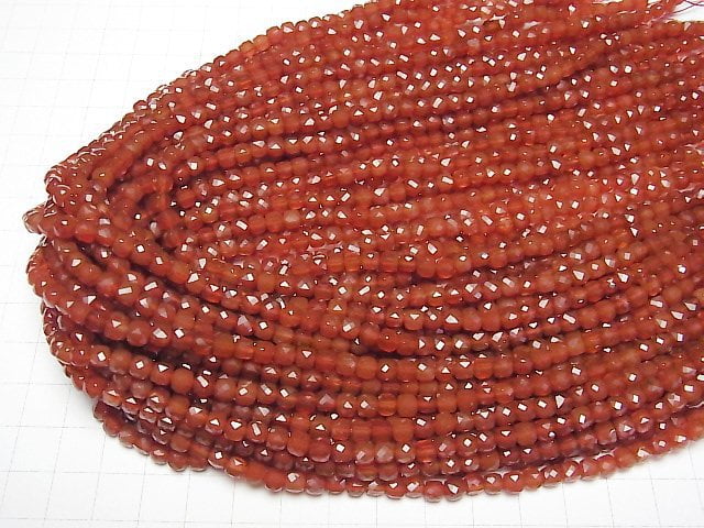 [Video] High Quality! Red Agate AAA Cube Shape 4x4x4mm 1strand beads (aprx.15inch/37cm)