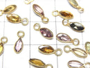 [Video]High Quality Multi color Tourmaline AA++ Bezel Setting Marquise Faceted 7x3mm 18KGP 5pcs
