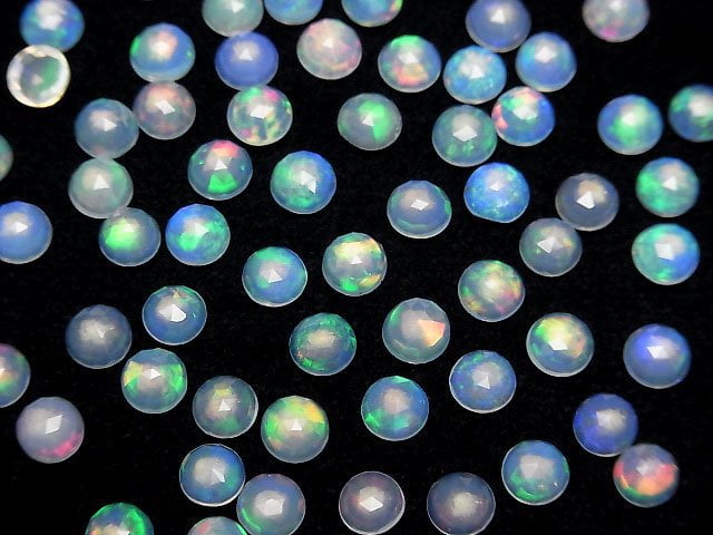 [Video] High Quality Ethiopian Opal AAA- Round Rose Cut 5x5x2.5mm 5pcs