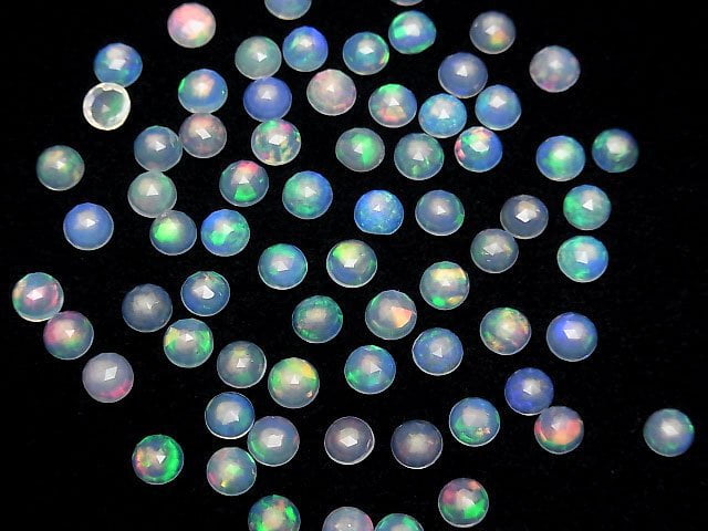 [Video] High Quality Ethiopian Opal AAA- Round Rose Cut 5x5x2.5mm 5pcs